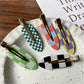 Beau - Geometric Checker Acetate Side Hair Clip