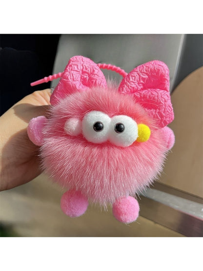 Keypus - Cute Bow Coal Ball Keychain