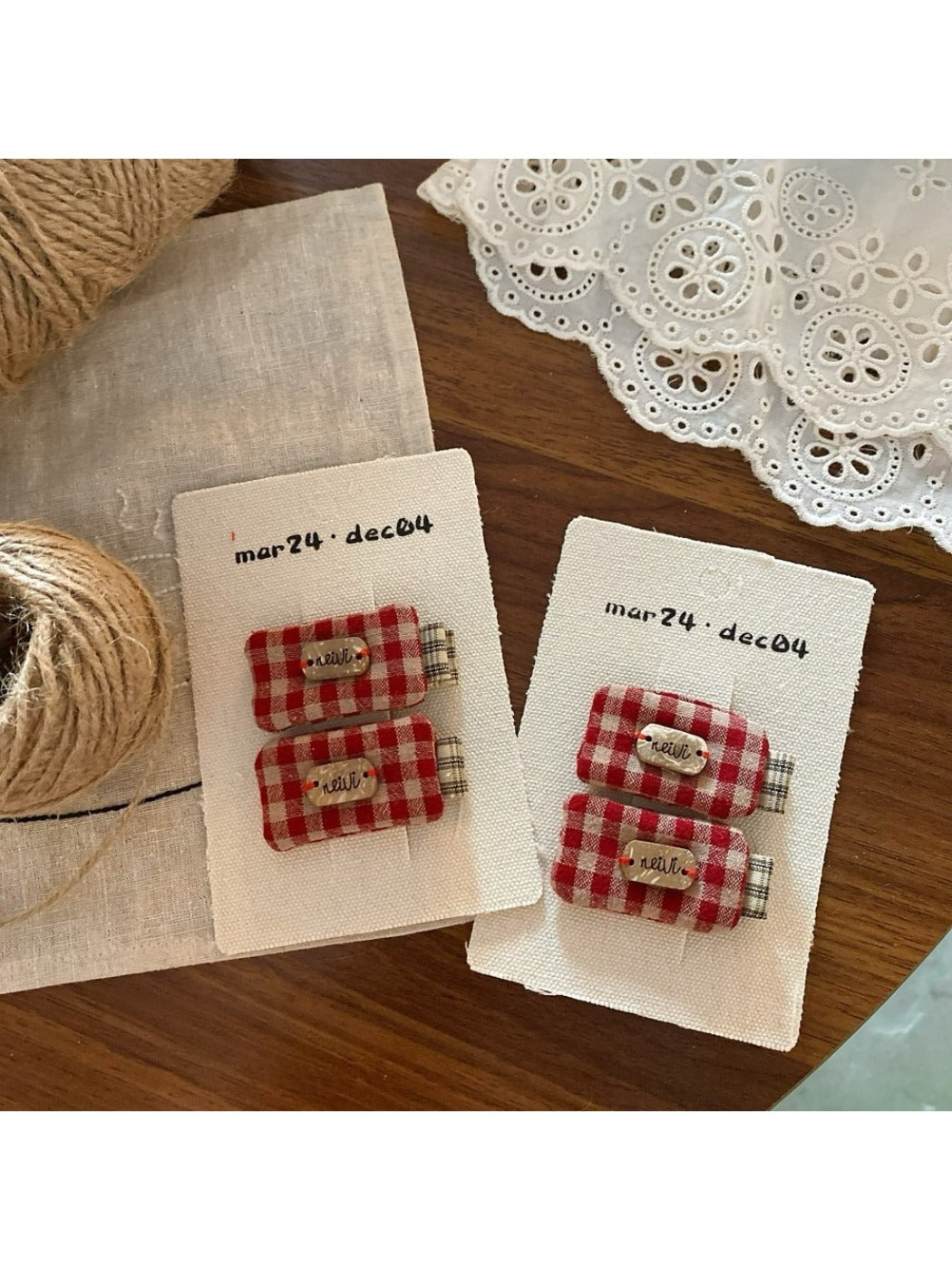 Beau - Geometric Plaid Hair Clip