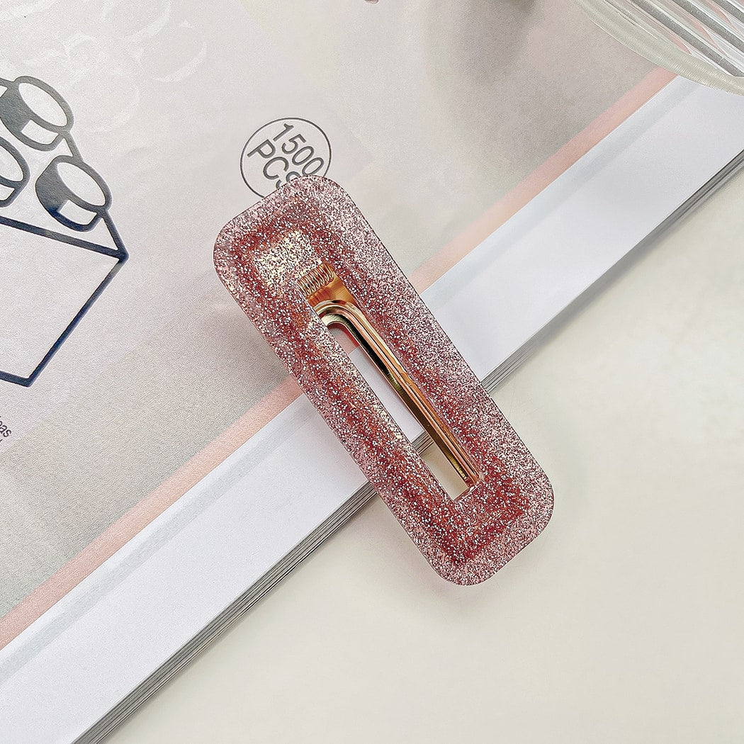 Beau - Glossy Teardrop Shaped Openwork Hair Clip