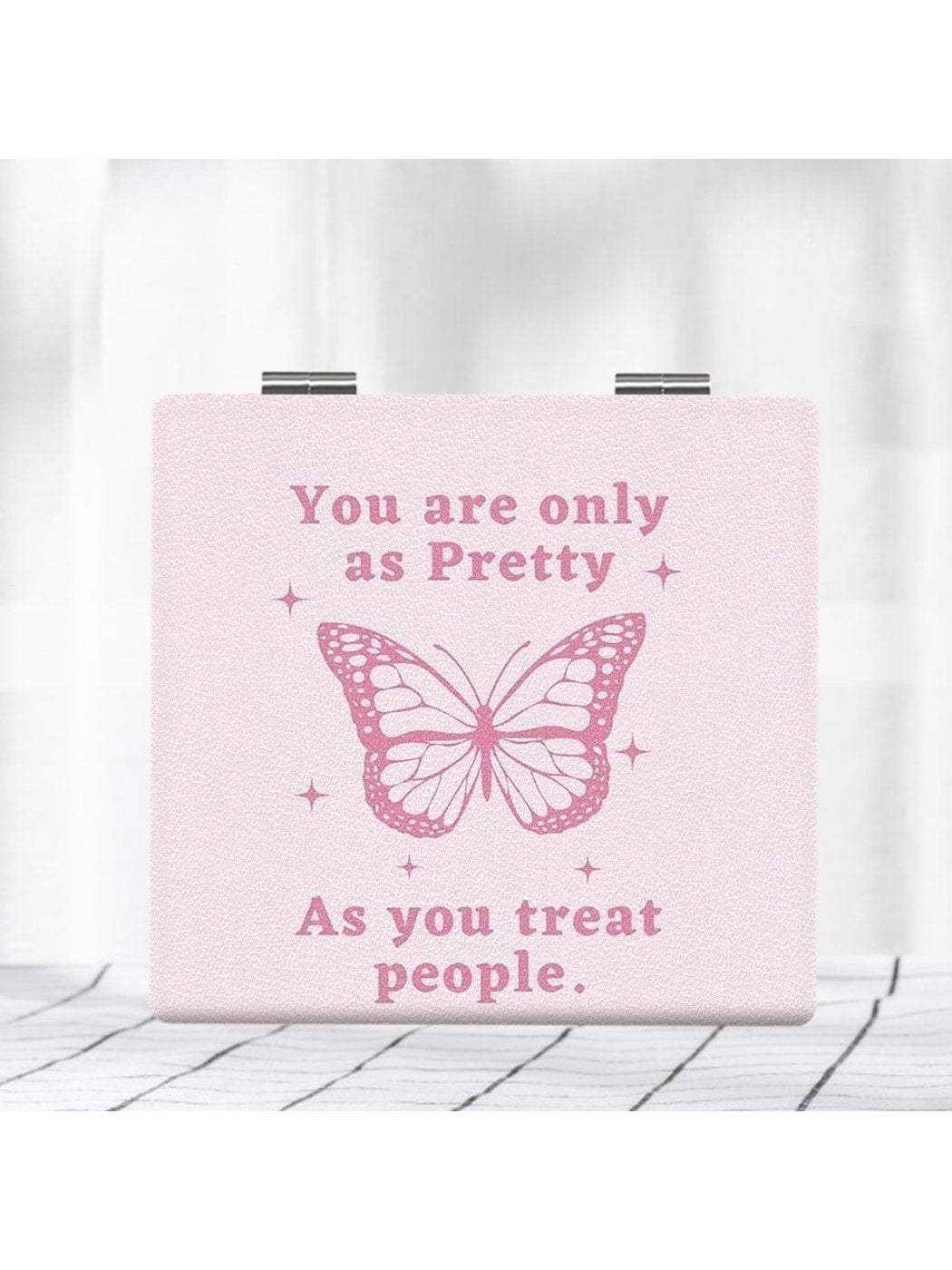 Mirroray - Pink Tones Butterfly Print Makeup Mirror