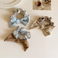 Gifty - Striped Contrast Bow High Elastic Scrunchie
