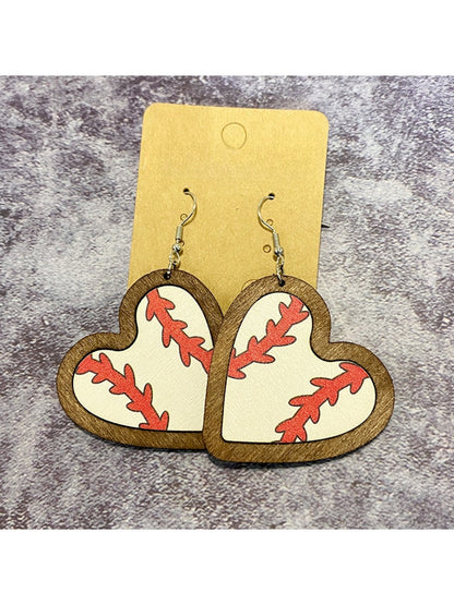 Earedge - Wooden Heart Sport Earrings