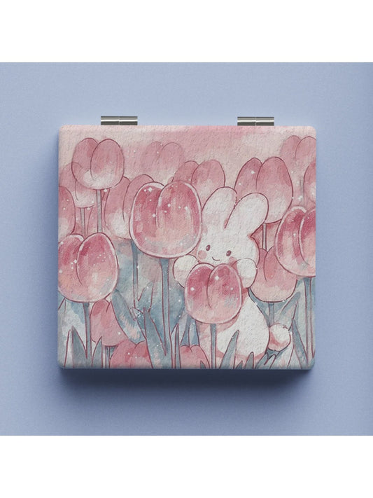 Mirroray Tulip Vanity Face Mirror with tulip print and floral design