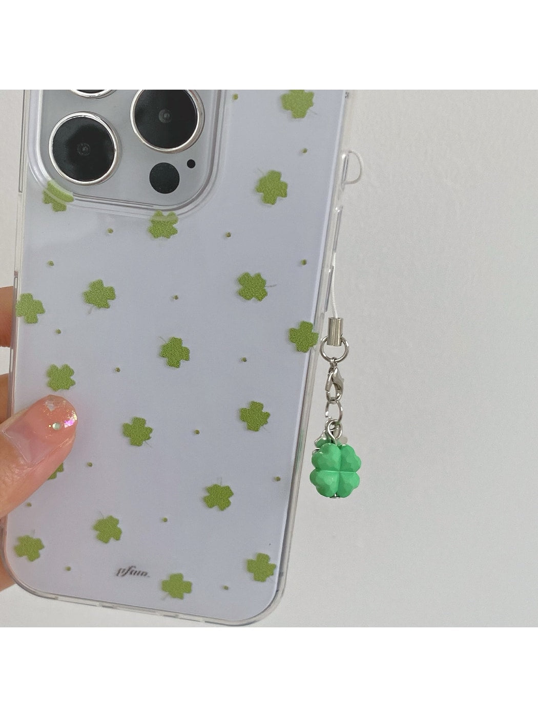 Keypus - Beaded Four Leaf Clover Alloy Keychain