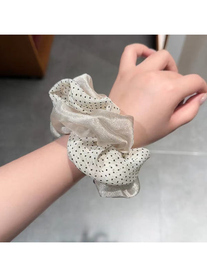 Gifty - Polka Dot Polyester Ponytail Scrunchie Hair Tie