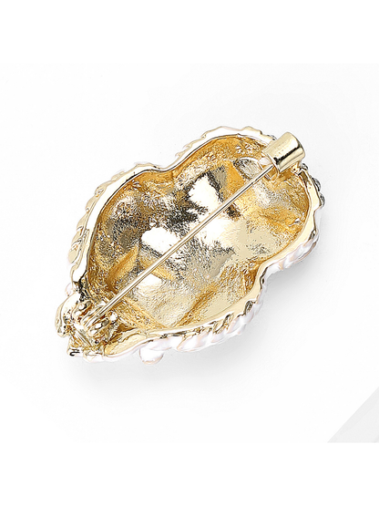 Brovia - Enamel Look Owl Alloy Brooch Accessory
