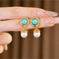 Earedge - Retro Geometric Bead Drop Stud Earrings