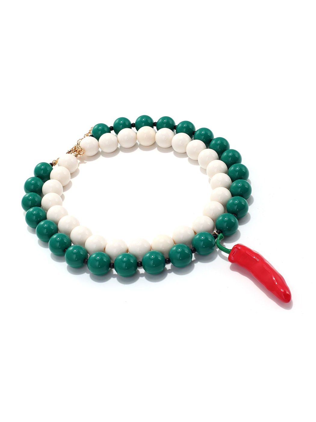 Nozari - Layered Chili Pepper Beaded Pendant Necklace
