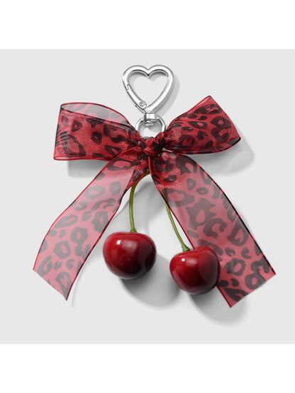 Keypus - Y2K Lace Bow Cherry Bag Charm Keychain