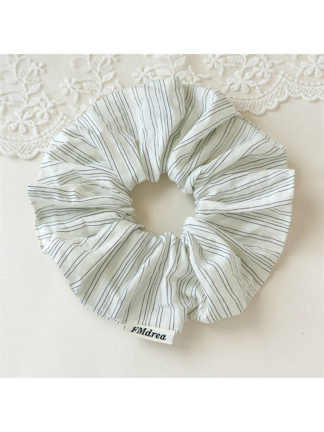 Gifty - Trendy Blue and White Striped Scrunchie