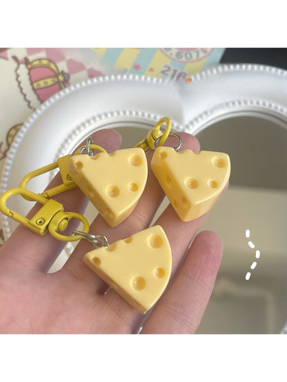 Keypus - Cute Cheese Shaped Bag Charm Alloy Keychain