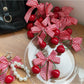 Keypus - Cherry Bow Bag Charm Keychain with Lace Detail