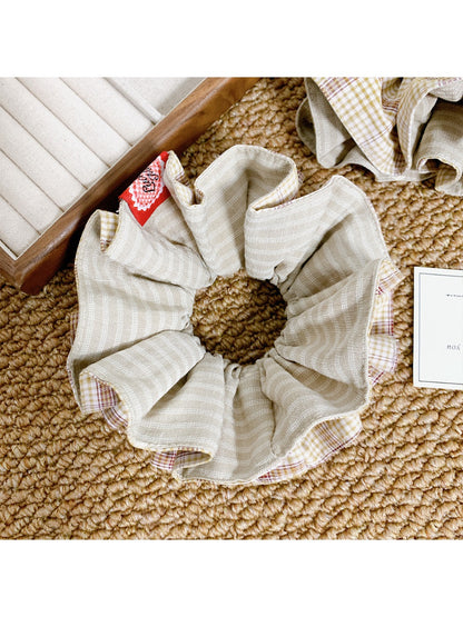 Gifty - Grace Khaki Plaid Hair Ring