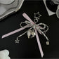 Keypus - Beaded Heart Bow Bag Pendant Alloy Keychain