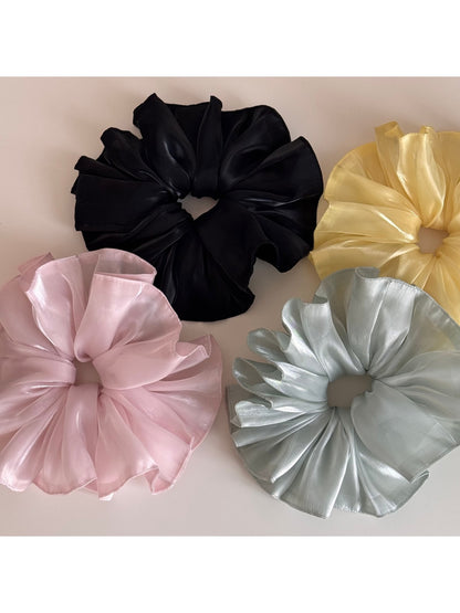 Gifty - Ruffled Sheen Polyester Fiber Scrunchie