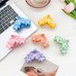 Beau Sweet Three Flower Hair Claw Clip on white background showing front view