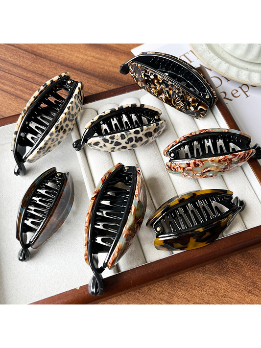 Beau - Curved Tortoiseshell Pattern Acetate Banana Clip