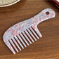 Camerow - Chic Long Handle Comb Wide Tooth Design Acetate