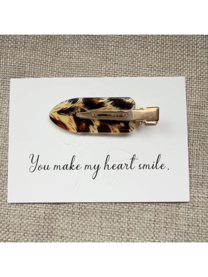 Beau - Leopard Print Oval Hair Clip