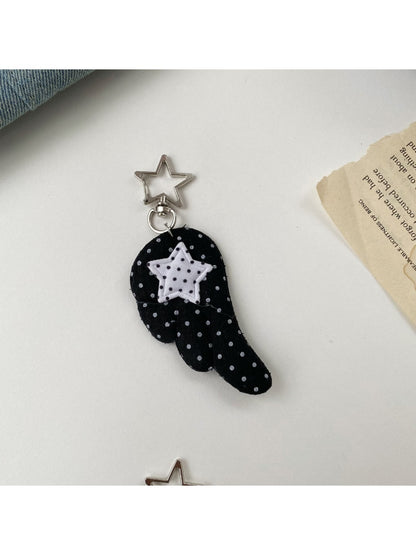 Keypus - Polka Dot Wing Fabric Bag Charm Keychain