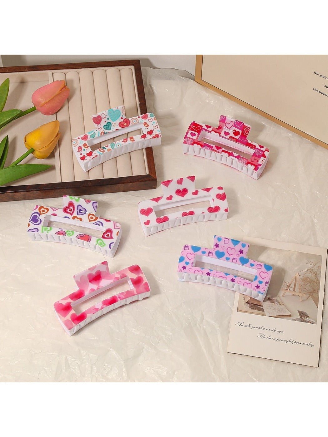 Beau - Valentine's Heart Motif Claw Clip