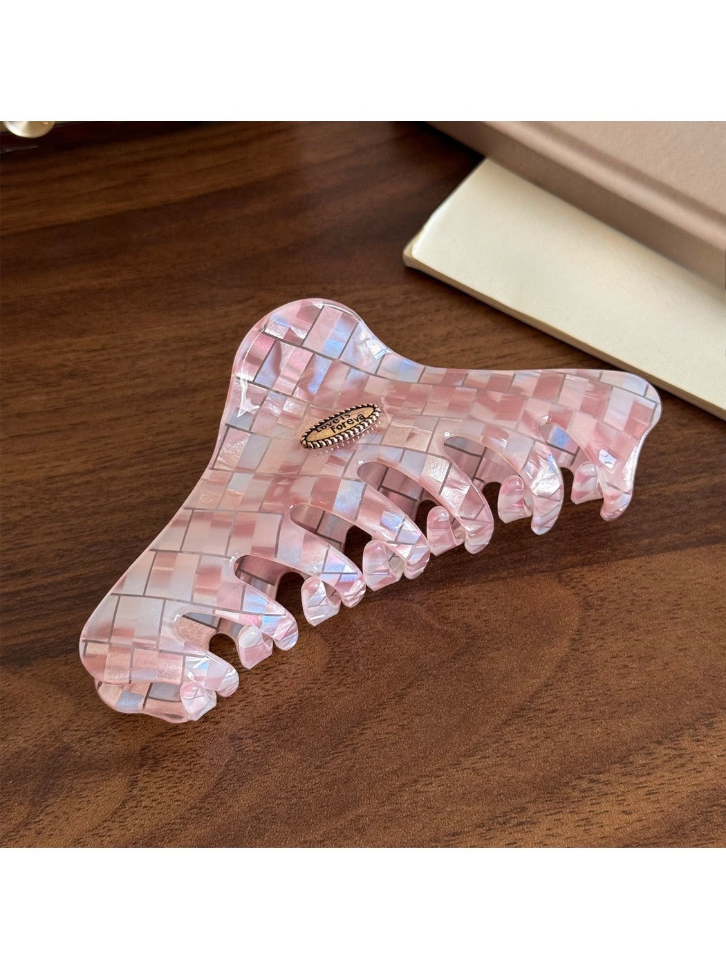 Beau - Iridescent Check Hair Clip