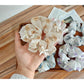 Gifty - Floral Bow Polyester Fabric Flower Scrunchie