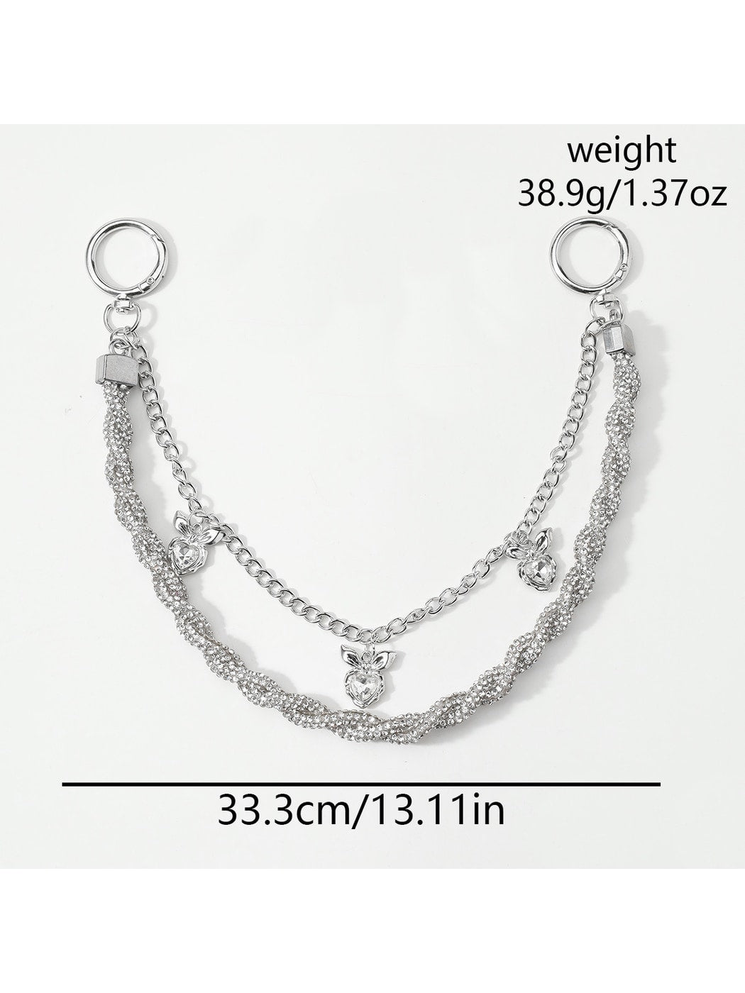 Keypus - Y2K Heart Chain Decorative Bag Charm Keychain
