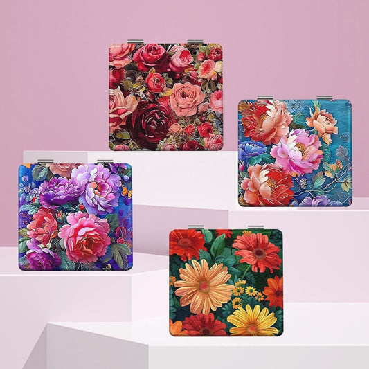 Mirroray - Portable Cartoon Floral Tabletop Makeup Mirror