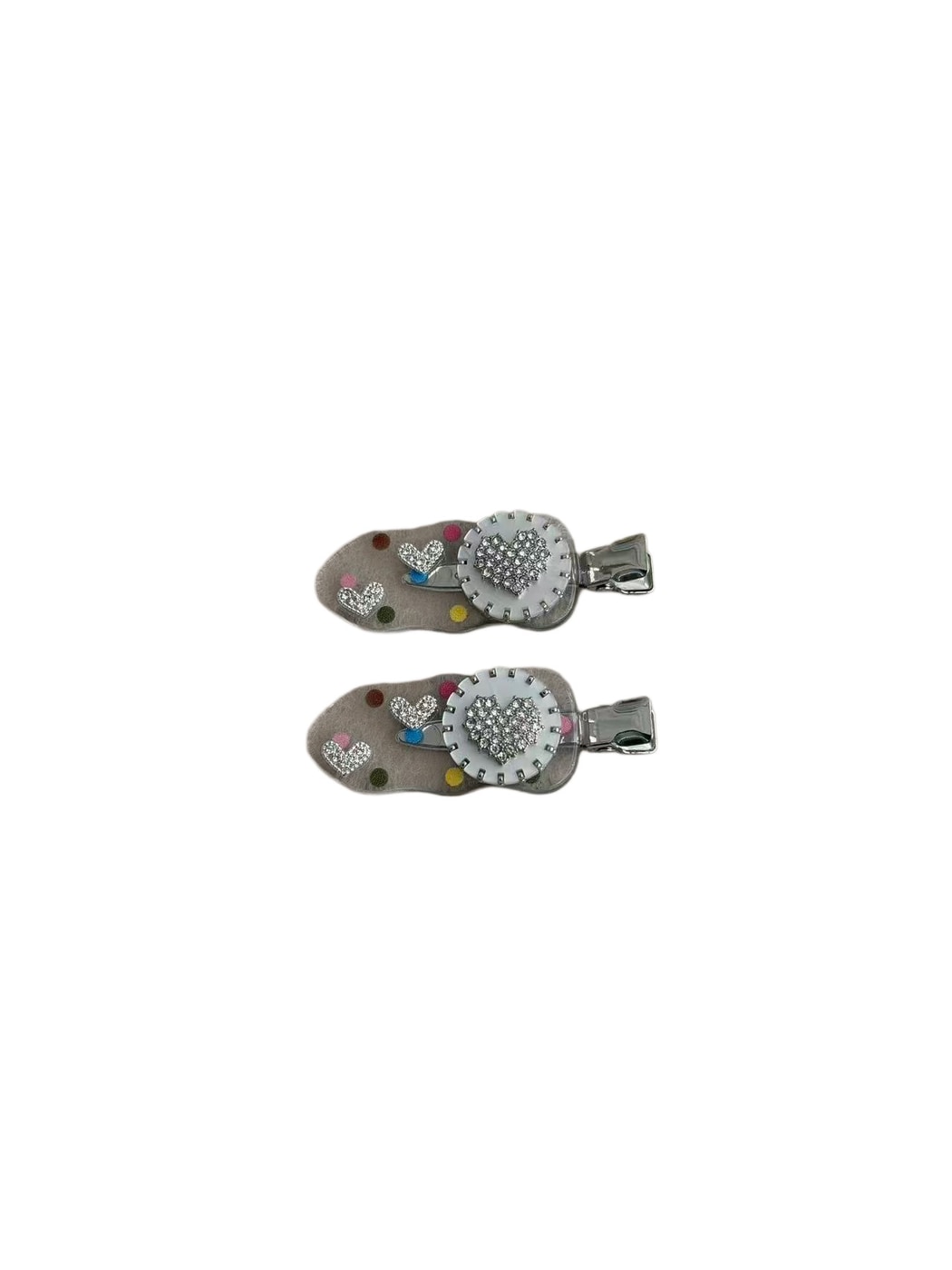 Beau - Sweet Style Heart Decor Transparent Hair Clip