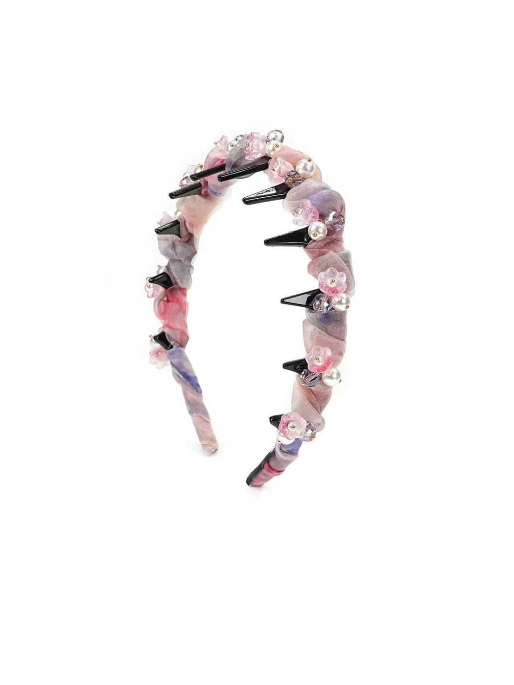 Gifty - Polyester Wrapped Beaded Teeth Headband
