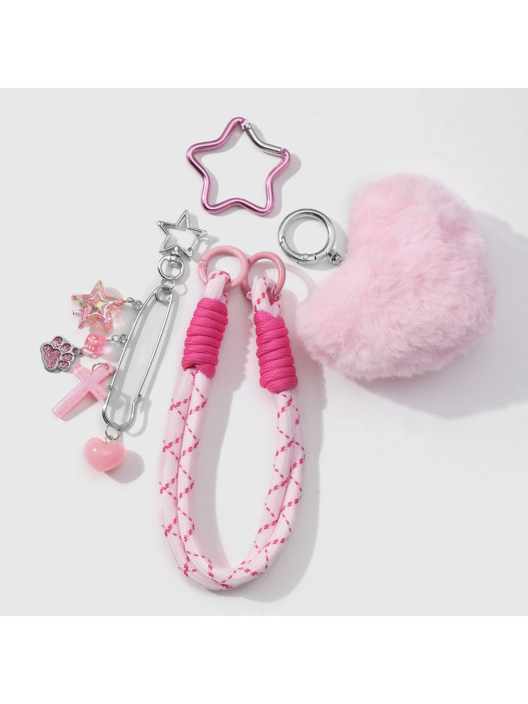 Keypus - Y2K Plush Heart Bow Charm Keychain Bag Charm