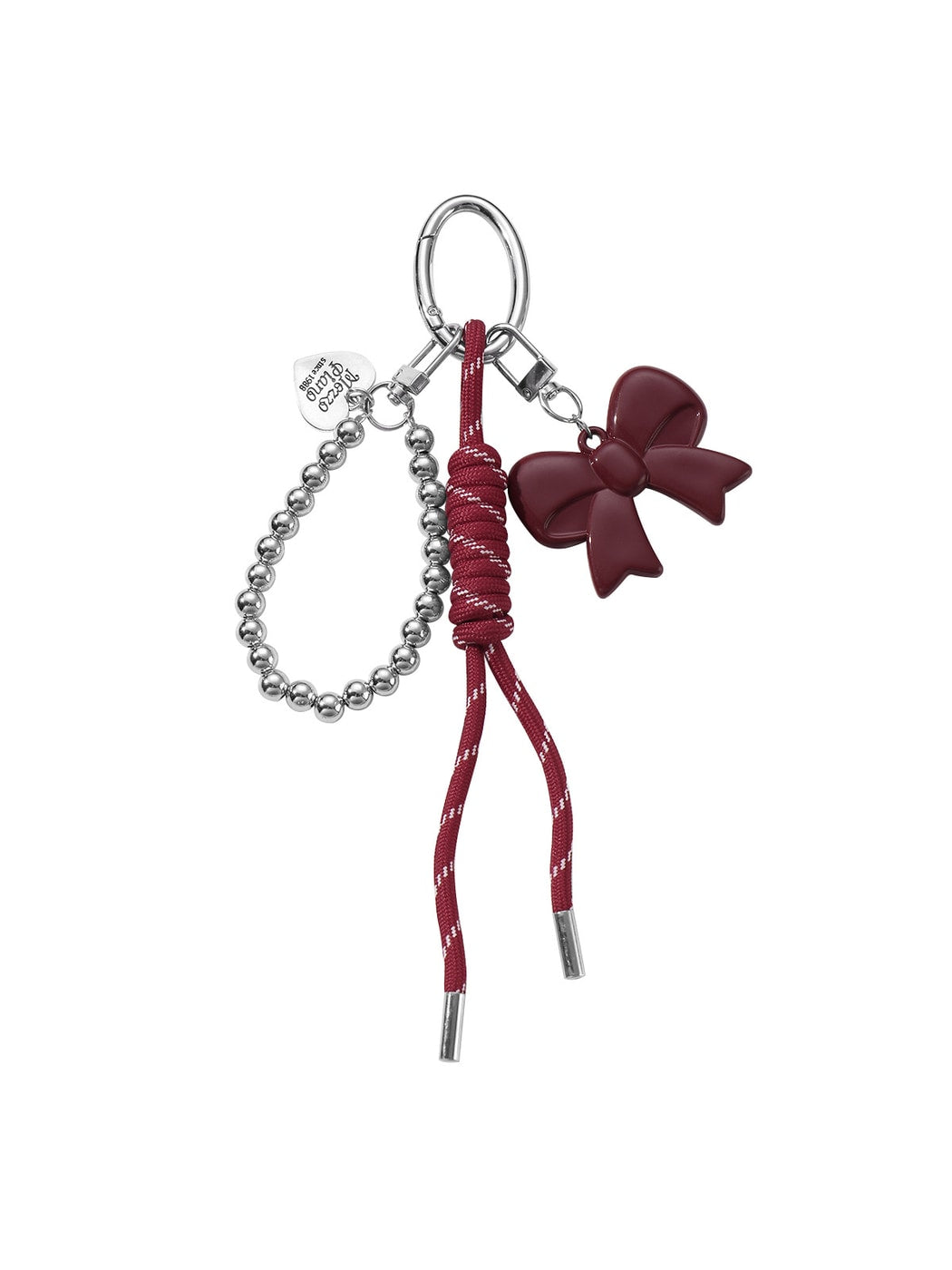 Keypus - Y2K Bow Heart Beaded Cord Bag Charm Keychain