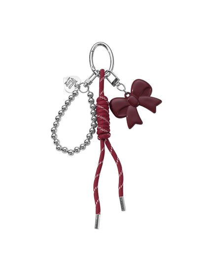 Keypus - Y2K Bow Heart Beaded Cord Bag Charm Keychain