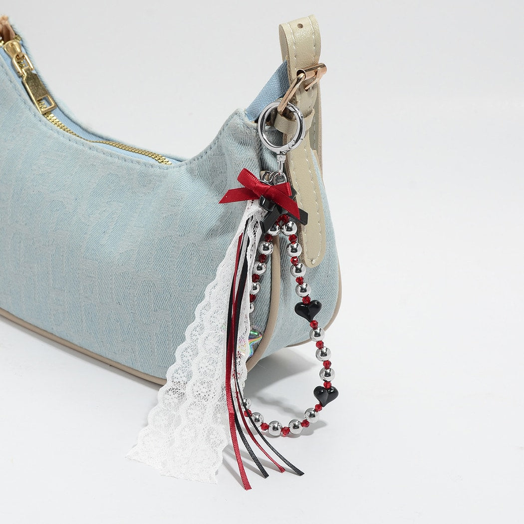 Keypus - Key and Bow Beaded Design Keychain