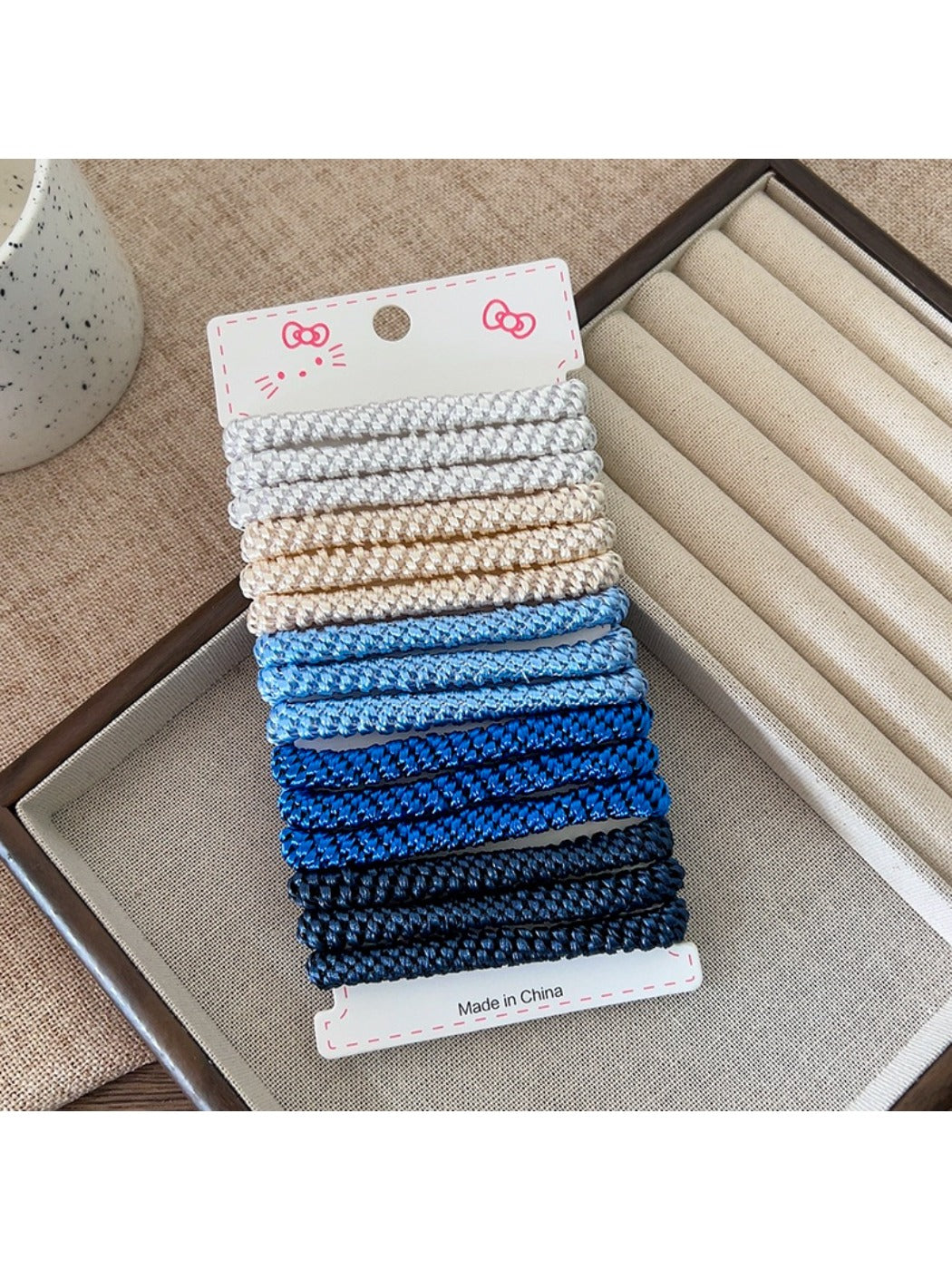 Gifty - Minimalist Braided Hair Ties Set Thick Scrunchies