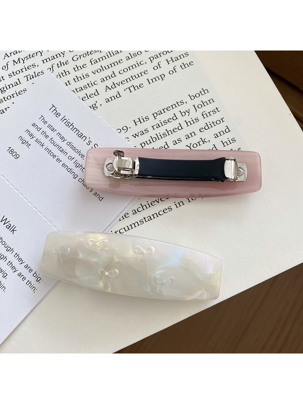 Beau - Bow Detail Acetate Spring Hair Clip
