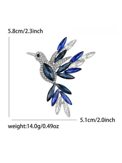 Brovia - Creative Alloy Hummingbird Rhinestone Brooch