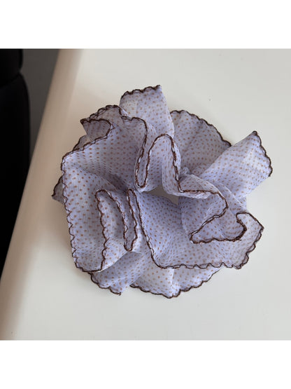 Gifty - Ruffled Polka Dot Sheer Look Scrunchie