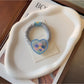 Gifty - Floral Print Heart Detail Elastic Hair Tie