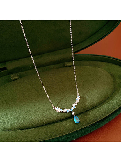 Nozari - Alloy Drop Pendant Clavicle Chain Necklace