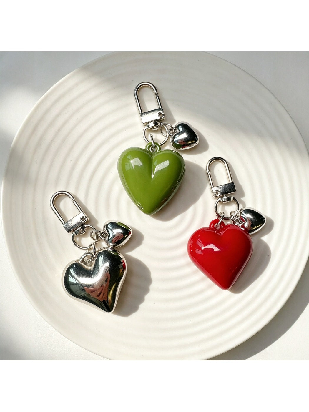 Keypus - Heart Shape Alloy Phone Bag Charm Keychain