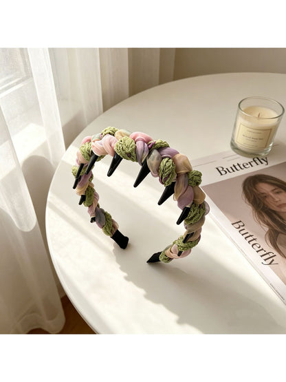 Gifty - Braided Fabric Wrapped Color Block Headband
