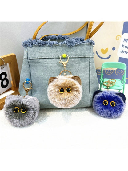 Keypus - Cat Pompom Bag Charm Keychain