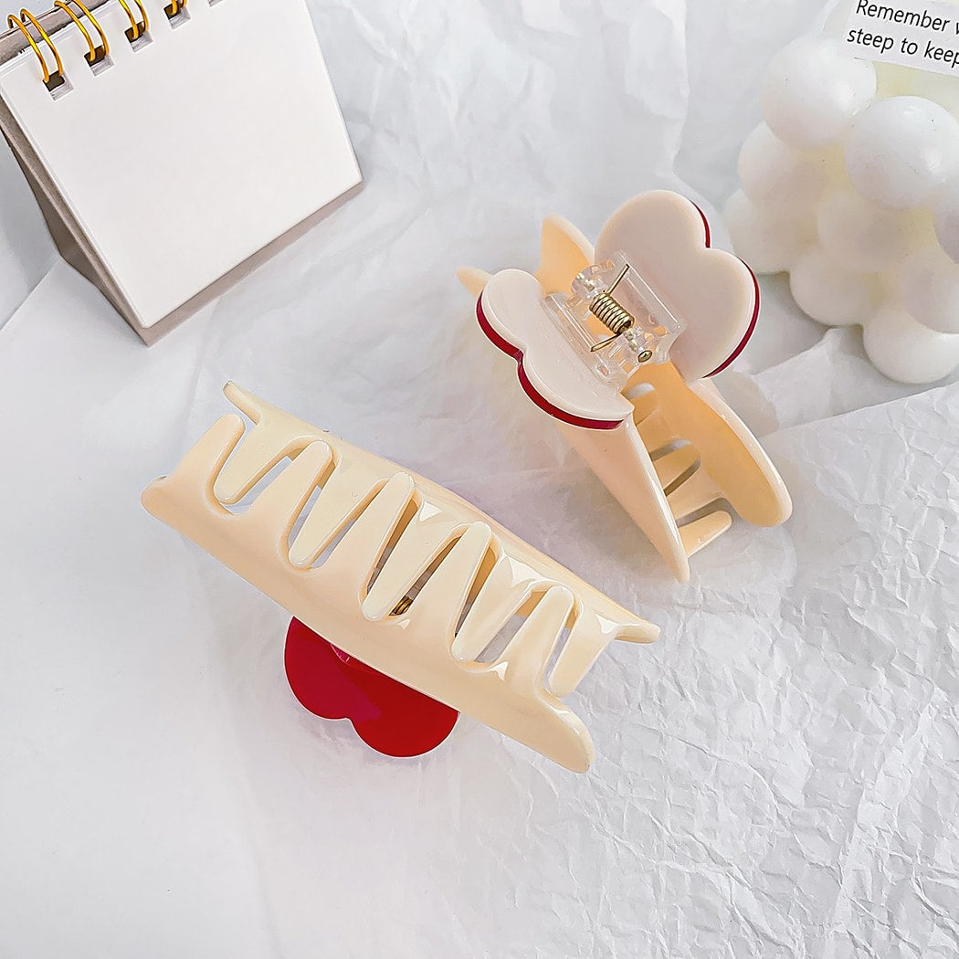 Beau - Heart Design Simple Style Claw Clip