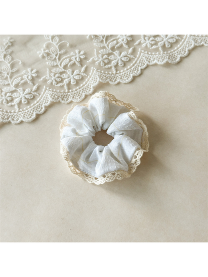 Gifty - Plaid Lace Trim High Stretch Hair Tie