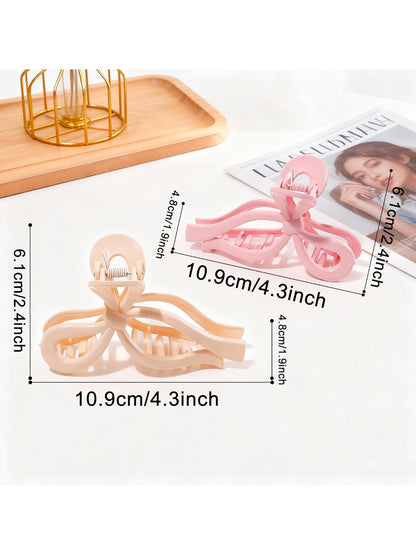 Beau - Minimalist Solid Color Bow Shaped Claw Clip