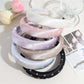 Gifty - Heart Print Satin Look Padded Fabric Headband