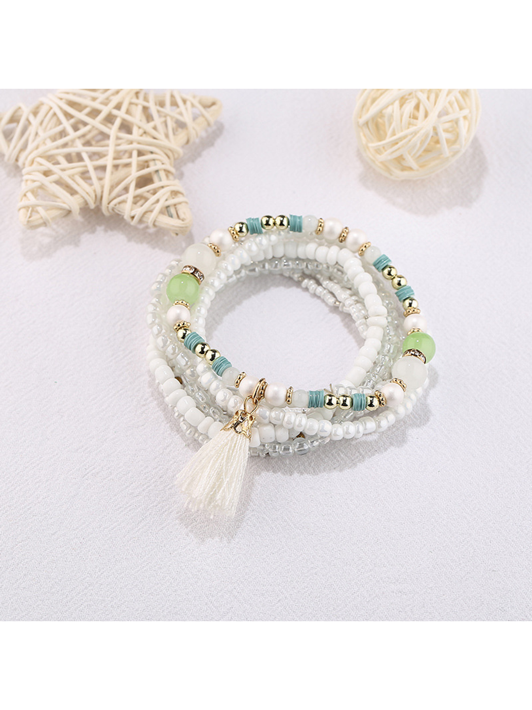 Lovra - Bohemian Tassel Layered Beaded Bracelet